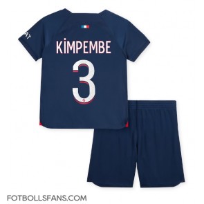 Paris Saint-Germain Presnel Kimpembe #3 Replika Hemmatröja Barn 2023-24 Kortärmad (+ Korta byxor)